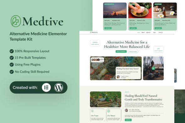 Medtive  – Alternative Medicine Elementor Template Kit