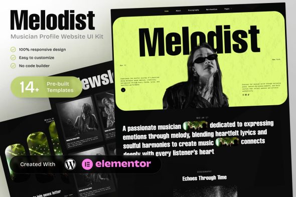 Melodist  – Musician Profile Elementor Template Kit