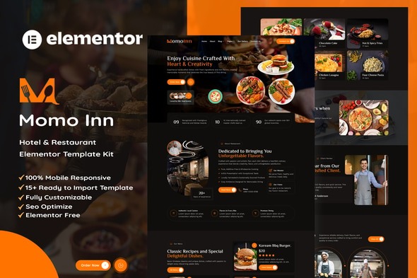 MomoInn  – Hotel & Restaurant Elementor Template Kit