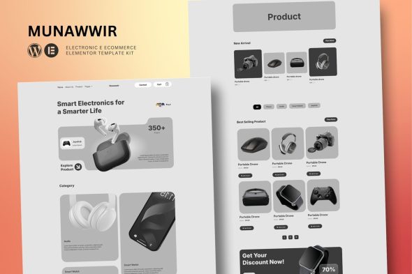 Munawwir  – E-Commerce Electronics Store Elementor Template Kit