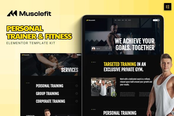 Musclefit  – Personal Trainer & Fitness Elementor Template Kit