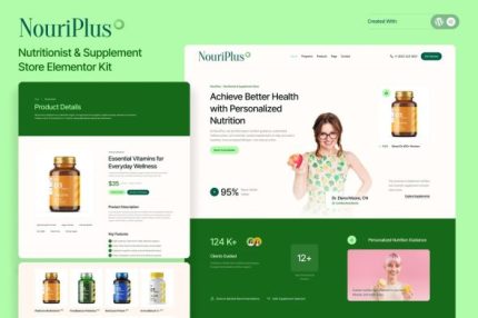 NouriPlus - Nutritionist & Supplement Store Elementor Kit