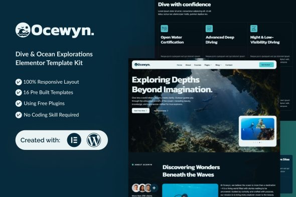 Ocewyn  – Dive & Ocean Explorations Elementor Template Kit