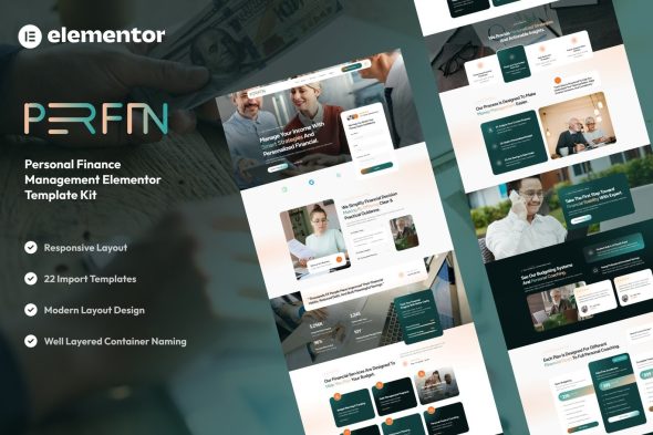 Perfin  – Personal Finance Management Elementor Template Kit