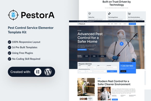Pestora  – Pest Control Services Elementor Template Kit