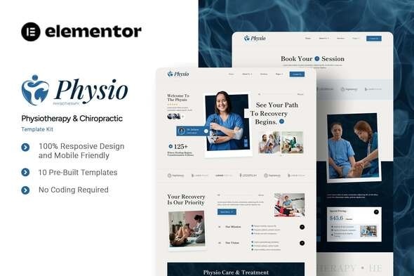 Physio  – Physiotherapy & Chiropractic Elementor Template Kit