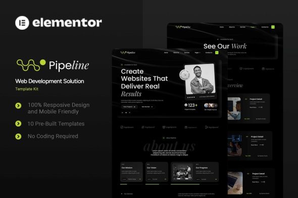 Pipeline  – Web Development Solution Elementor Template Kit