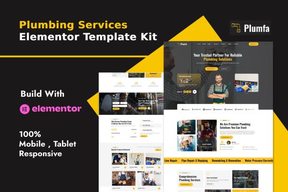 Plumfa  – Plumbing and Plumber Services Elementor Template Kit