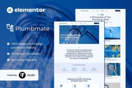 Plumbmate - Plumbing Services Elementor Template Kit
