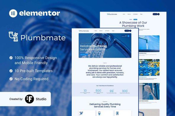 Plumbmate  – Plumbing Services Elementor Template Kit