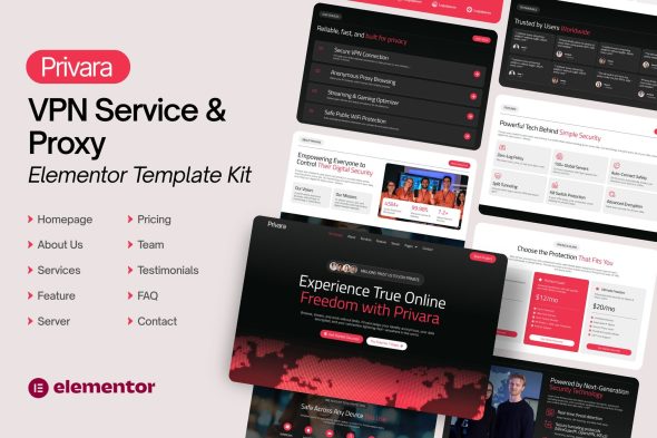 Privara  – VPN Service & Proxy Elementor Template Kit