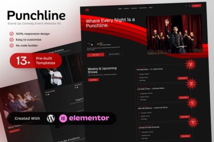 Punchline - Stand Up Comedy & Event Elementor Template Kit