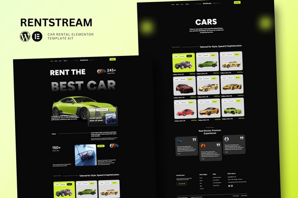RentStream  – Car Rental Elementor Template Kit