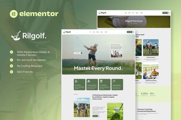 Rilgolf  – Golf Club & Course Elementor Template Kit