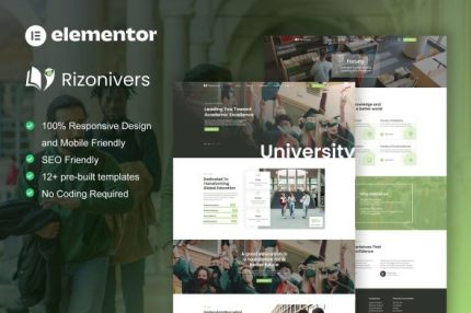 Rizonivers - University & School Elementor Template Kit