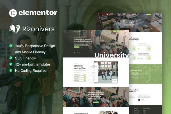 Rizonivers  – University & School Elementor Template Kit