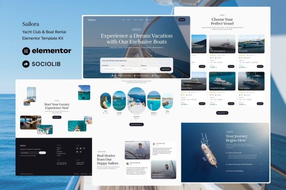 Sailora  – Yacht Club & Boat Rental Elementor Template Kit