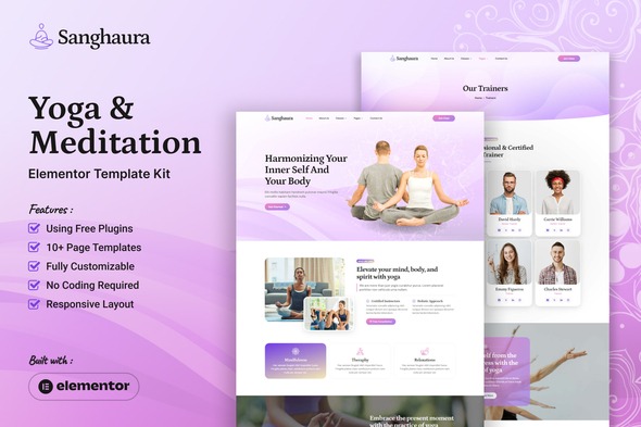 Sanghaura  – Yoga & Meditation Elementor Template Kit