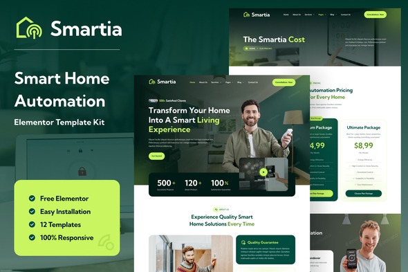 Smartia  – Smart Home Automation Elementor Template Kit