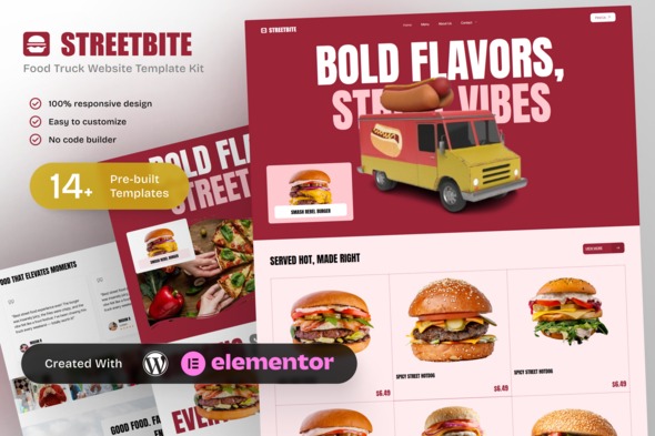 StreetBite  – Food Truck & Street Food Elementor Template Kit