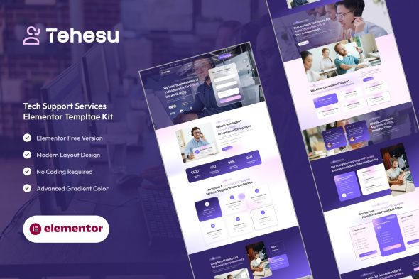 Tehesu  – Tech Support Services Elementor Template Kit