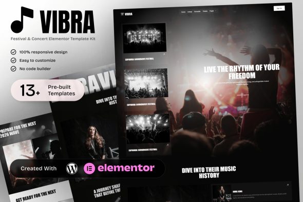 Vibra  – Music Festival & Concert Elementor Template Kit