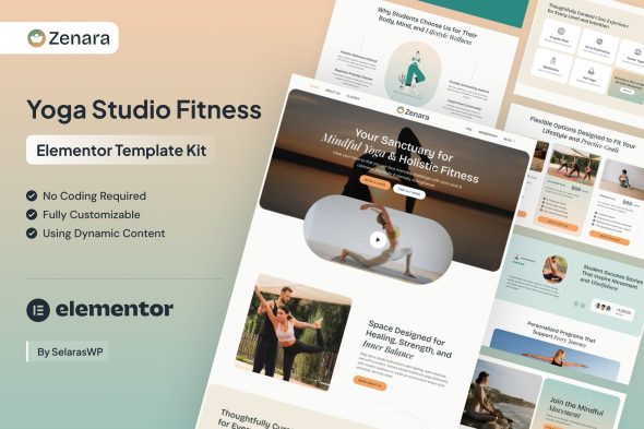 Zenara  – Yoga Studio & Fitness Elementor Template Kit