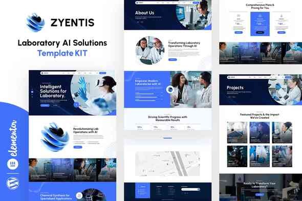 Zyentis  – Laboratory AI Solutions Elementor Template Kit