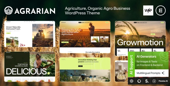 Agrarian 1.0.0 – Agriculture Company & Organic Farm WordPress Theme
