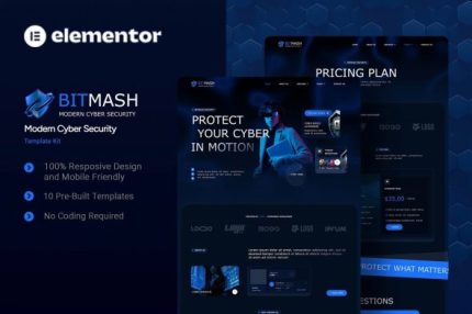 Bitmash - Modern Cyber Security Elementor Template Kit