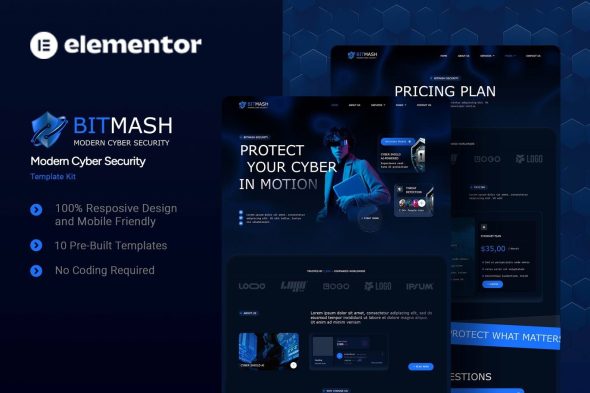 Bitmash  – Modern Cyber Security Elementor Template Kit