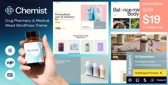 Chemist 1.6.0 – Drug Pharmacy & Medical Weed WordPress Theme