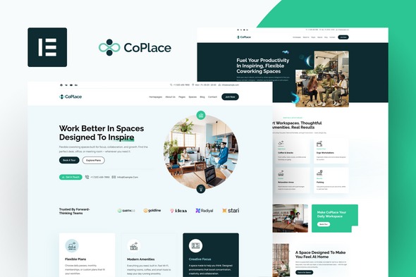 CoPlace  – Co-Working Space Elementor Template Kit