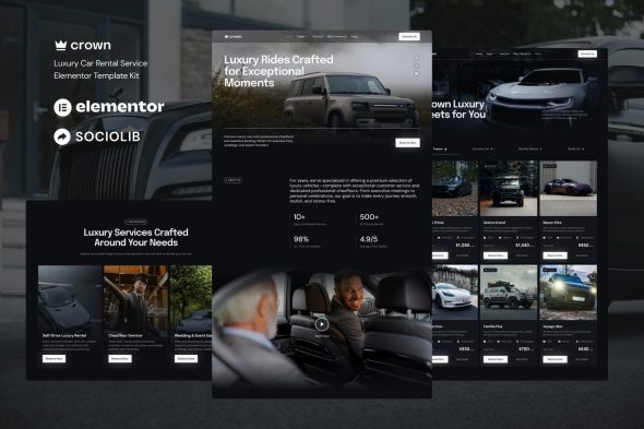 Crown  – Luxury Car Rental Service Elementor Template Kit