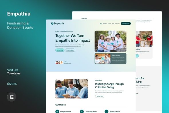 Empathia  – Fundraising & Donation Events Website Elementor Template Kit