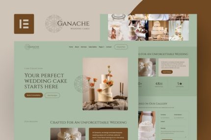 Ganache - Wedding Cake Bakery Elementor Template Kit