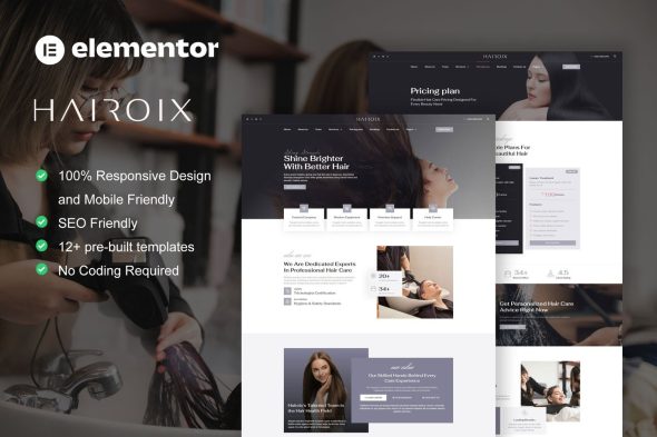 Hairoix  – Hair Care Elementor Pro Template Kit