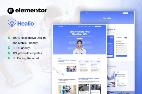 Healio  – Medical Service Elementor Template Kit