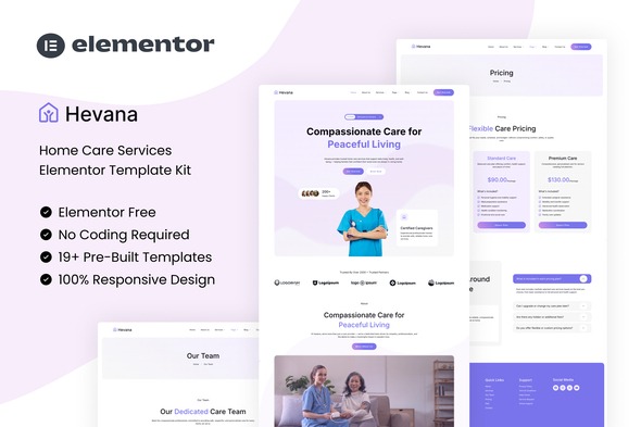 Hevana  – Home Care Services Elementor Template Kit