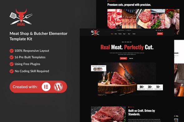Jagal  – Meat Shop & Butcher Elementor Template Kit