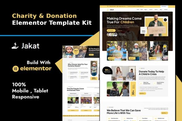 Jakat  – Charity & Donation Elementor Template Kit