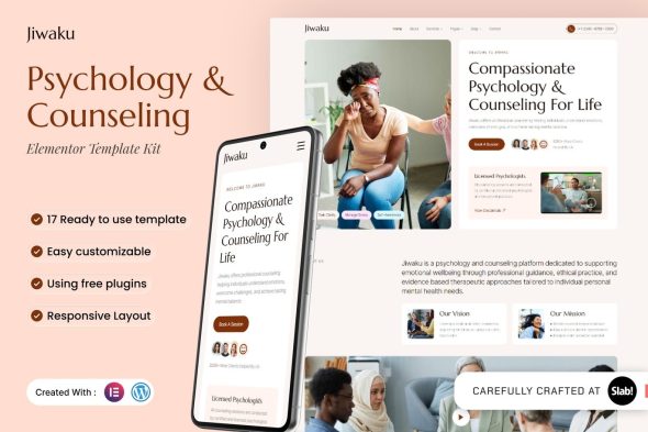Jiwaku  – Psychology & Counseling Elementor Template Kit