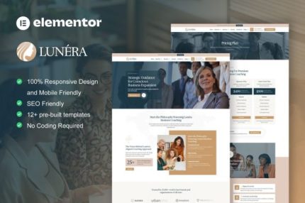 Lunera - Feminine Business Coaching Elementor Pro Template Kit