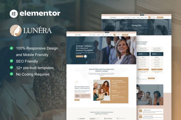 Lunera  – Feminine Business Coaching Elementor Pro Template Kit
