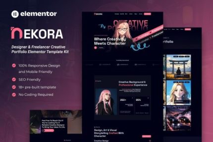Nekora - Designer & Freelancer Creative Portfolio Elementor Template Kit