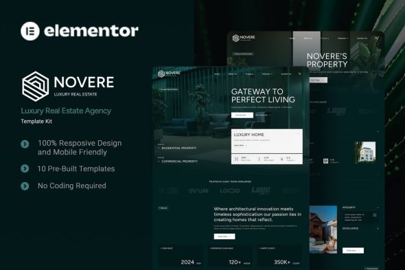 Novere  – Luxury Real Estate Agency Elementor Template Kit