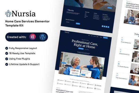 Nursia  – Home Care Services Elementor Template Kit
