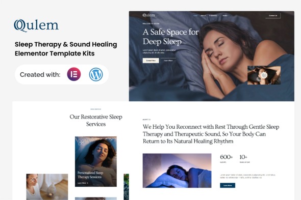 Qulem  – Sleep Therapy & Sound Healing Elementor Template Kits