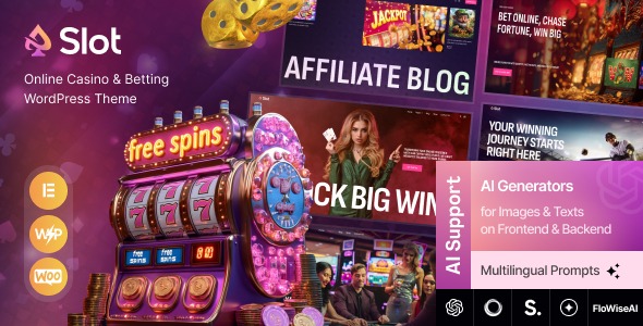 Slot 1.0.0 – Online Casino & Betting WordPress Theme