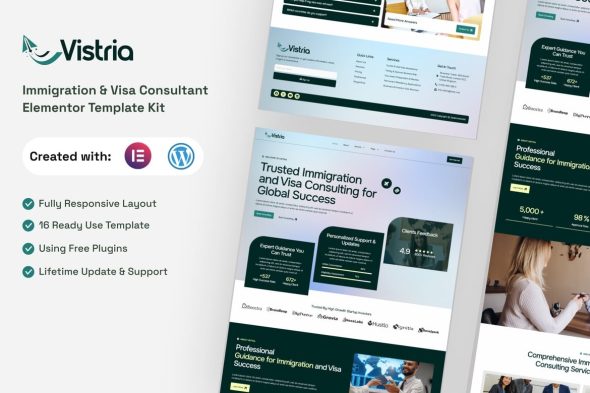 Vistria  – Immigration & Visa Consultant Elementor Template Kit